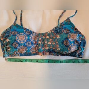 Blue Floral Boho Swim Top Women